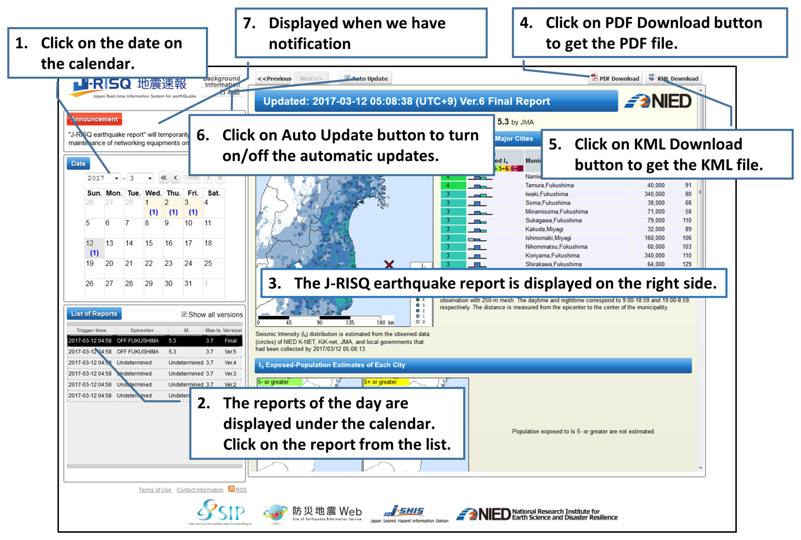 web image of J-RISQ Earthquake Quick Info