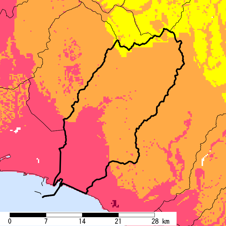 50年間超過確率2%の計測震度分布地図