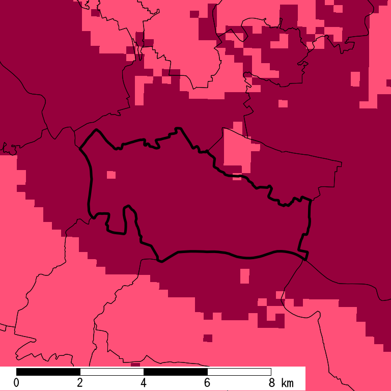 50年間超過確率2%の計測震度分布地図