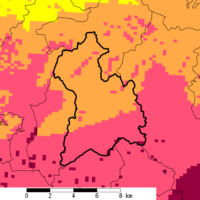 50年間超過確率2%の計測震度分布地図