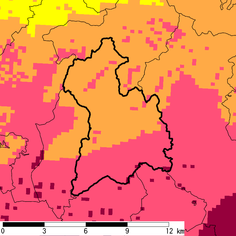 50年間超過確率2%の計測震度分布地図