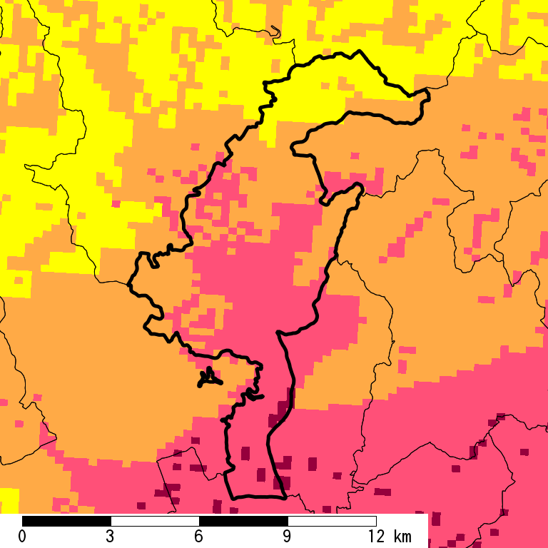 50年間超過確率2%の計測震度分布地図