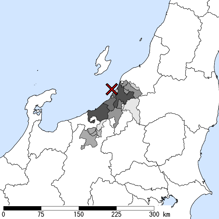 推定震度5強以上の震度遭遇人口地図