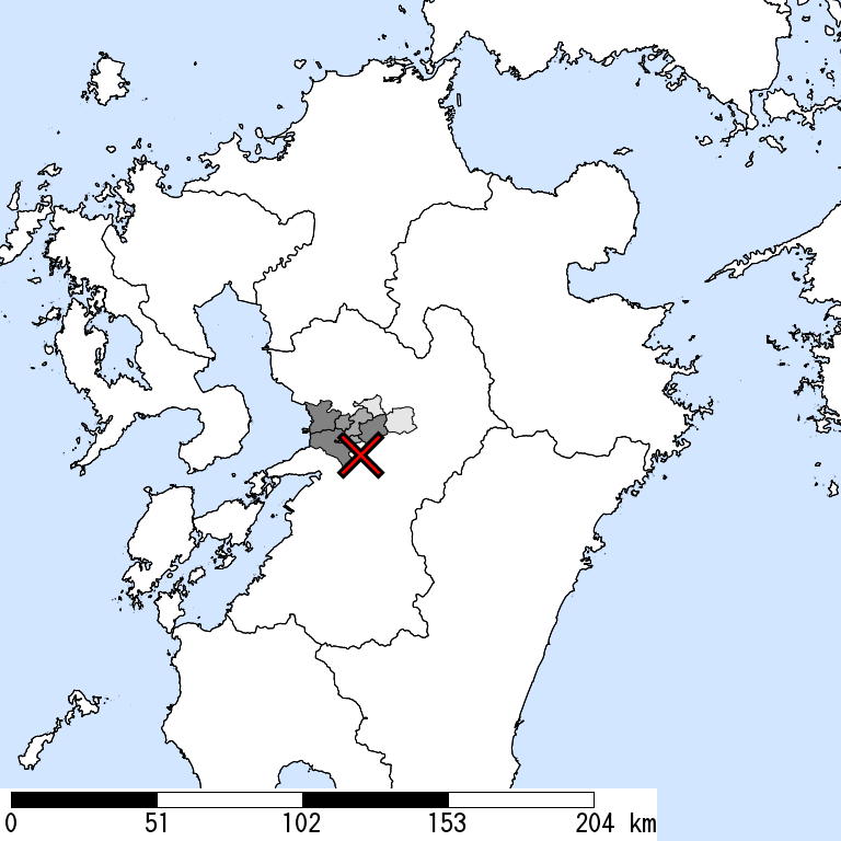 推定震度6強以上の震度遭遇人口地図