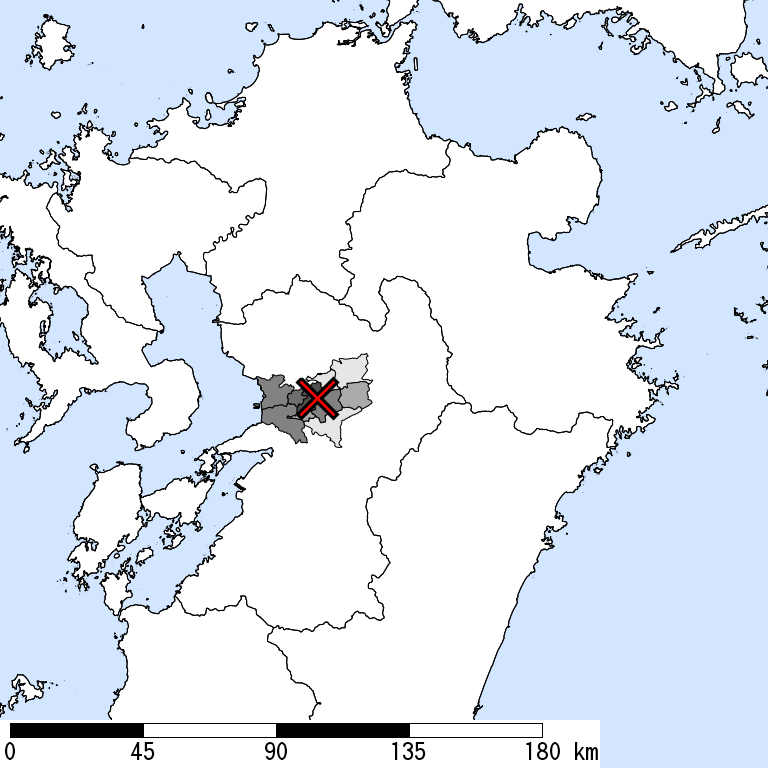 推定震度5強以上の震度遭遇人口地図