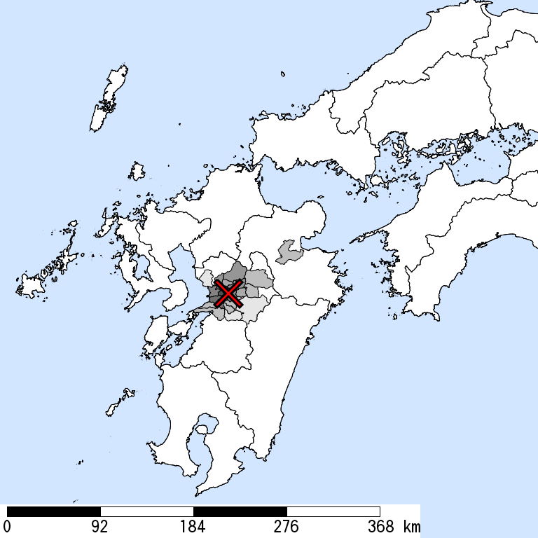 推定震度6強以上の震度遭遇人口地図