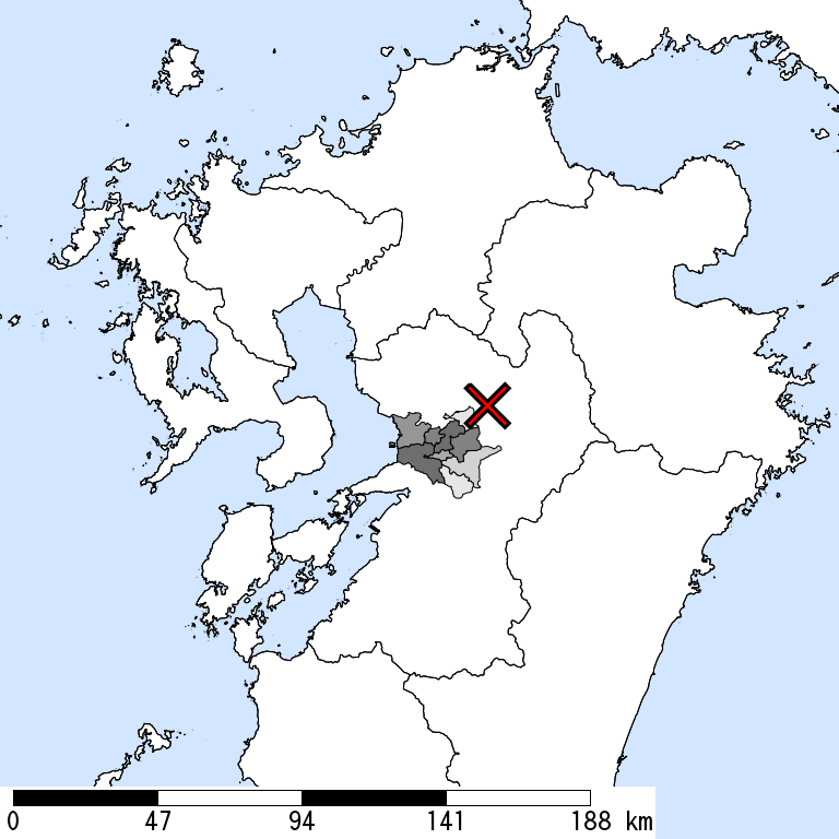 推定震度6弱以上の震度遭遇人口地図