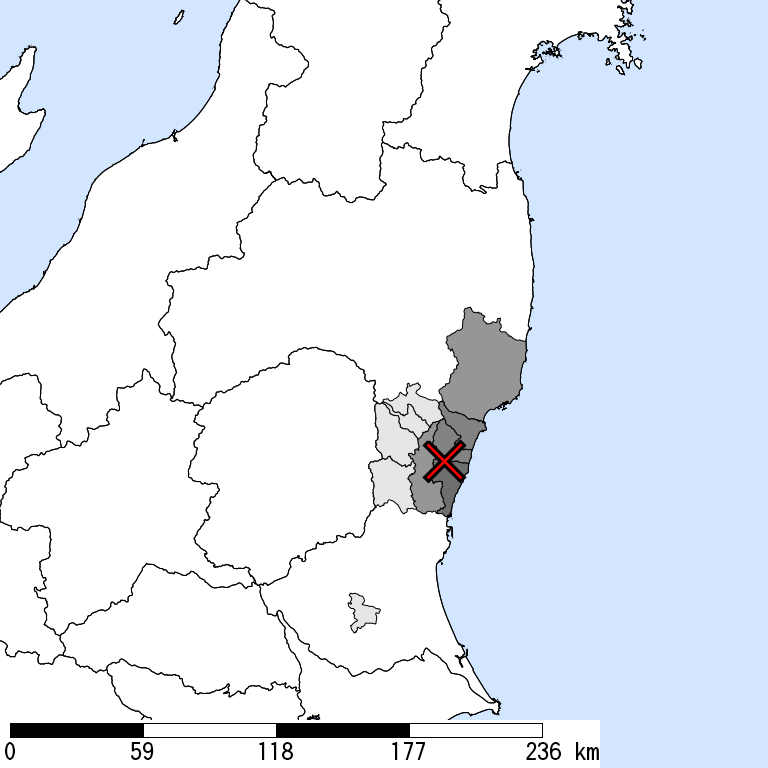 推定震度5弱以上の震度遭遇人口地図