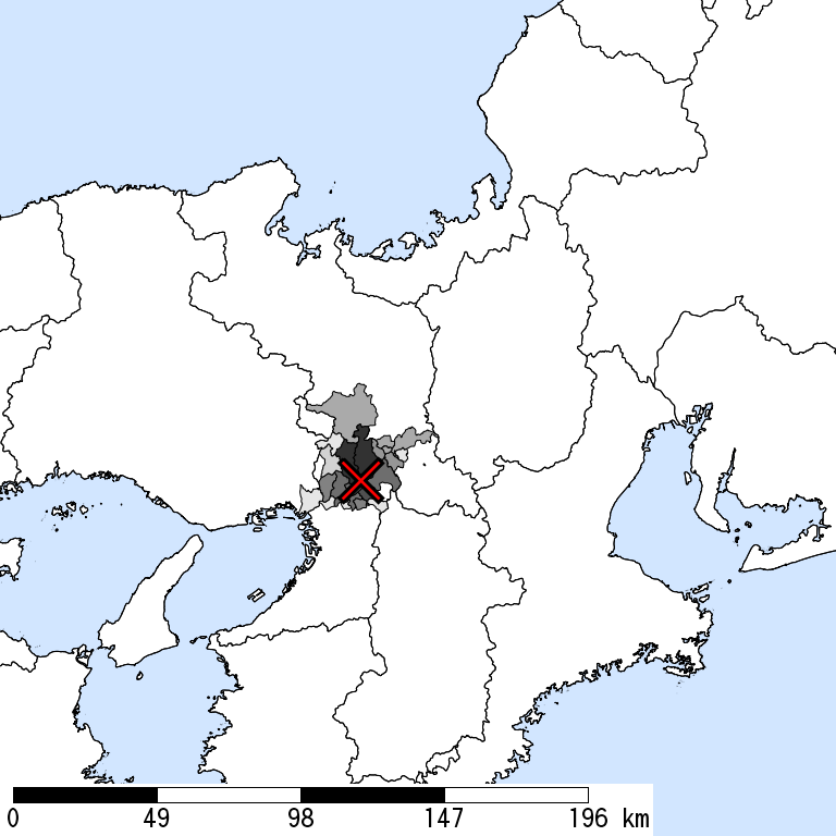 推定震度6弱以上の震度遭遇人口地図