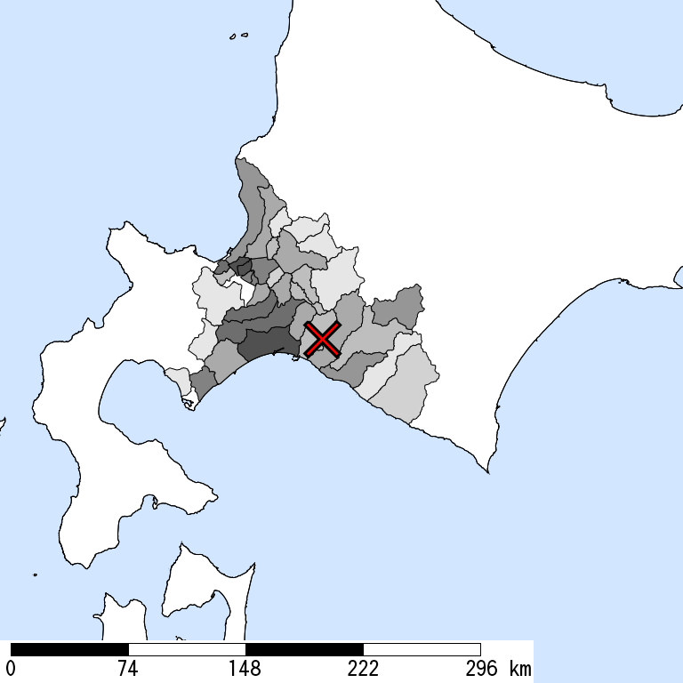 推定震度5強以上の震度遭遇人口地図