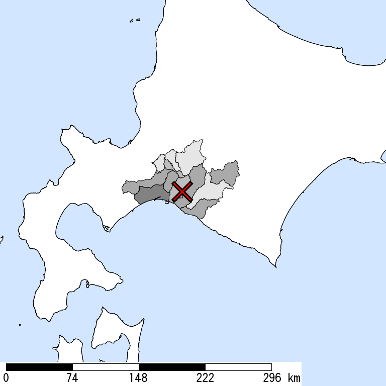 推定震度6弱以上の震度遭遇人口地図