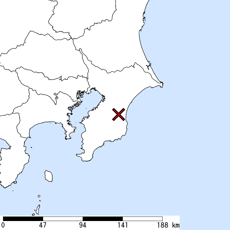 推定震度6弱以上の震度遭遇人口地図