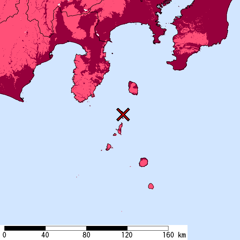 再現期間50000年相当の計測震度分布地図