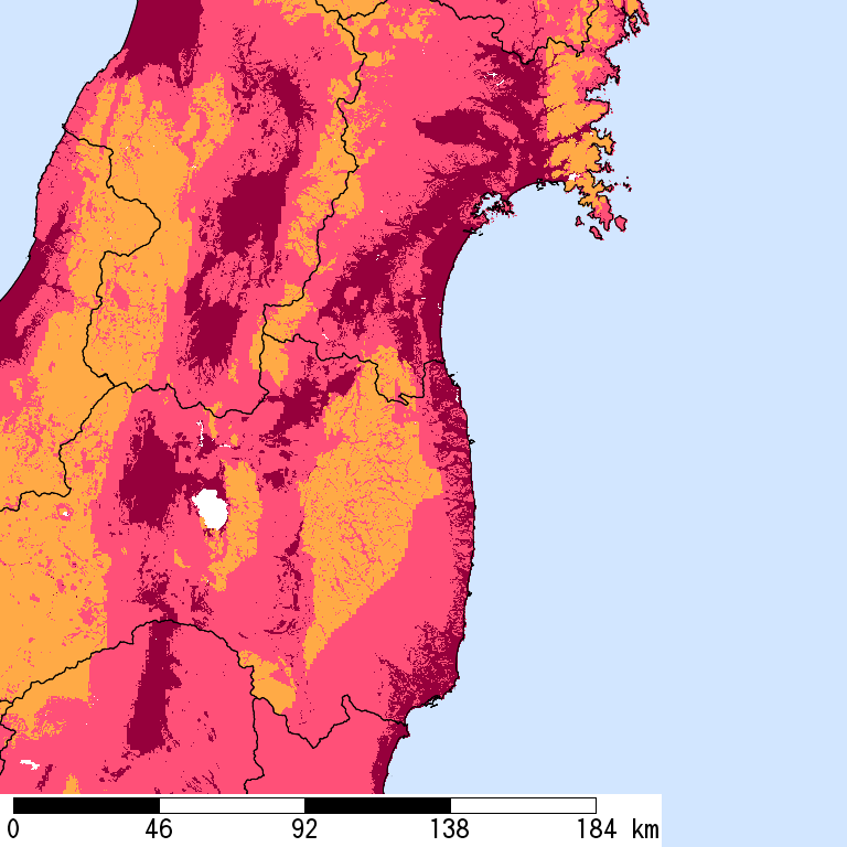 再現期間50000年相当の計測震度分布地図