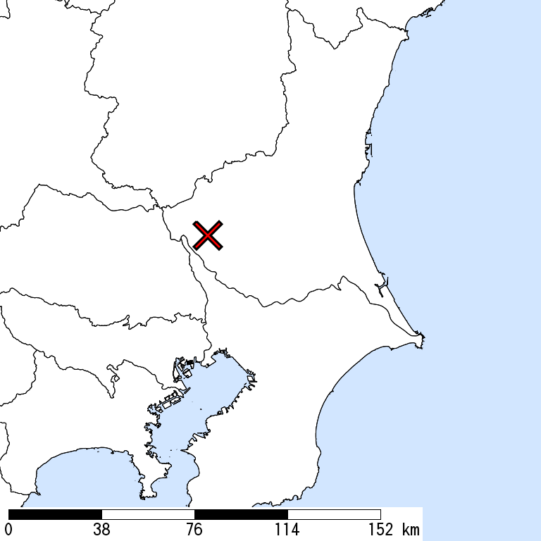 推定震度5弱以上の震度遭遇人口地図