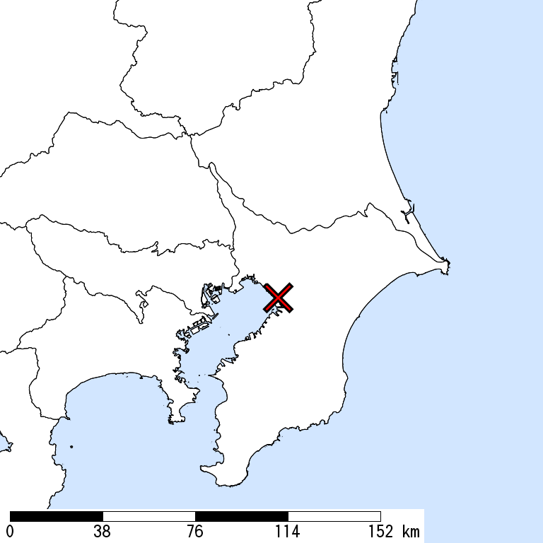 推定震度6弱以上の震度遭遇人口地図