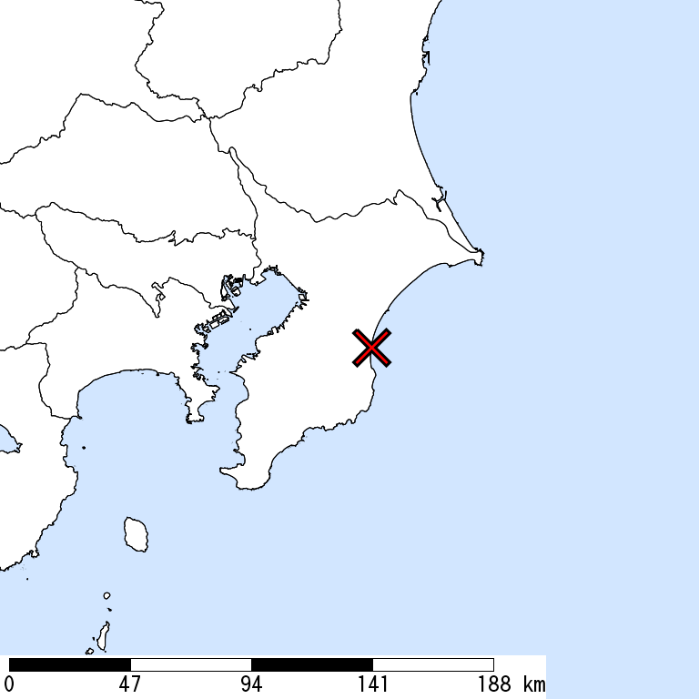 推定震度6強以上の震度遭遇人口地図