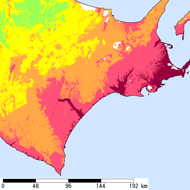 50年間超過確率2%の計測震度分布地図