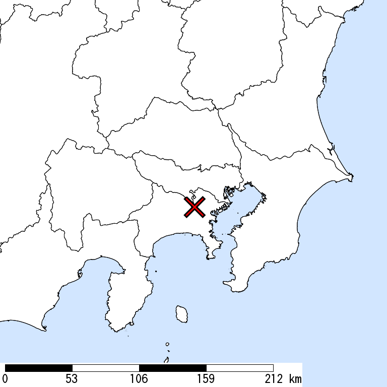 推定震度6弱以上の震度遭遇人口地図