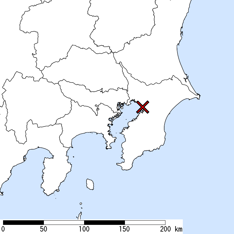 推定震度5強以上の震度遭遇人口地図