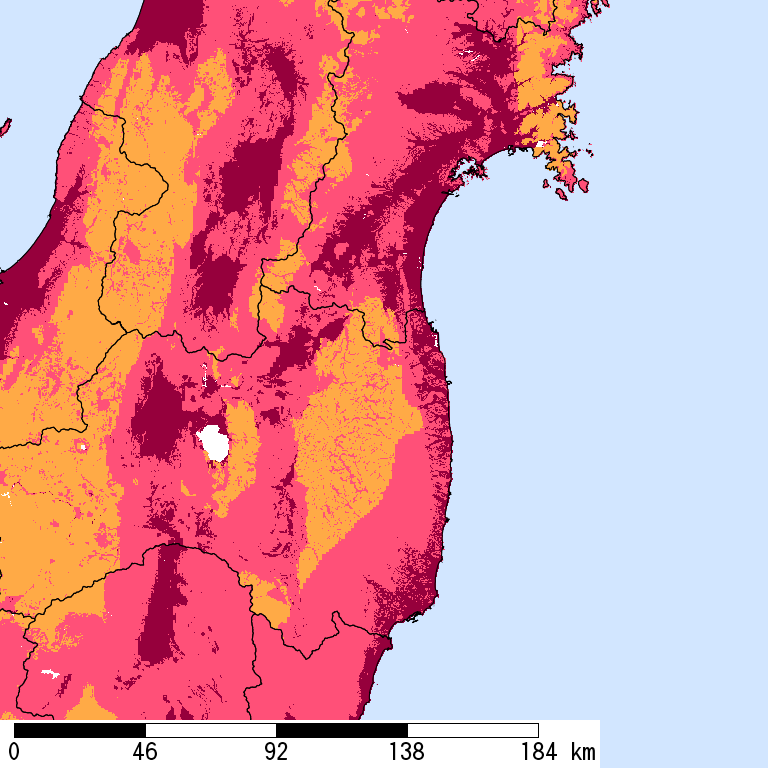 再現期間50000年相当の計測震度分布地図
