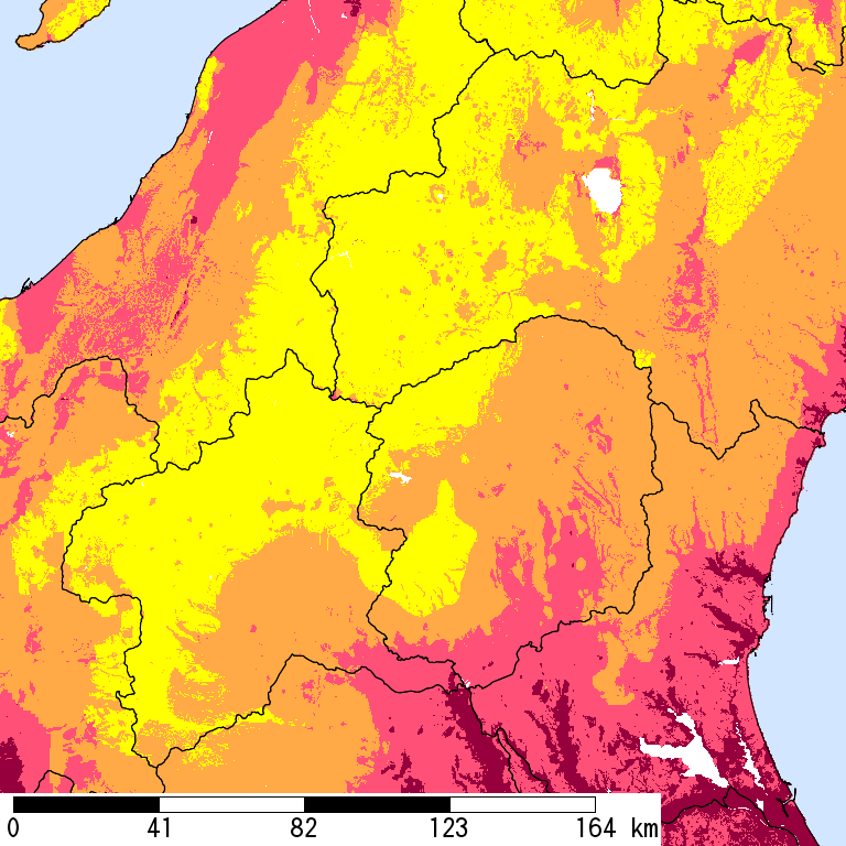 50年間超過確率2%の計測震度分布地図