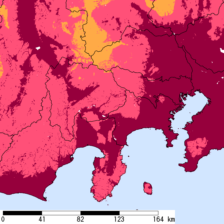再現期間50000年相当の計測震度分布地図