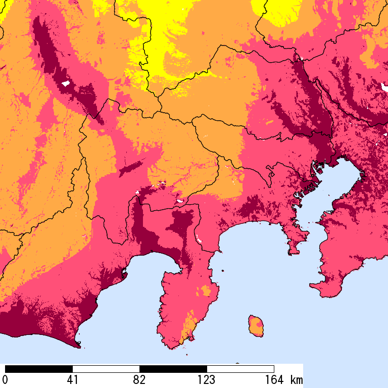 50年間超過確率2%の計測震度分布地図