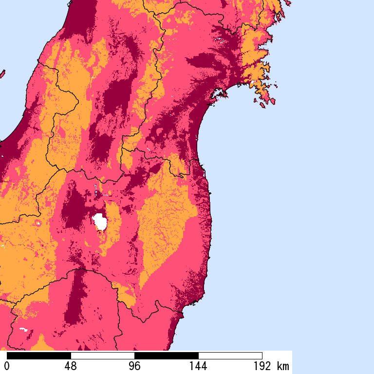再現期間50000年相当の計測震度分布地図