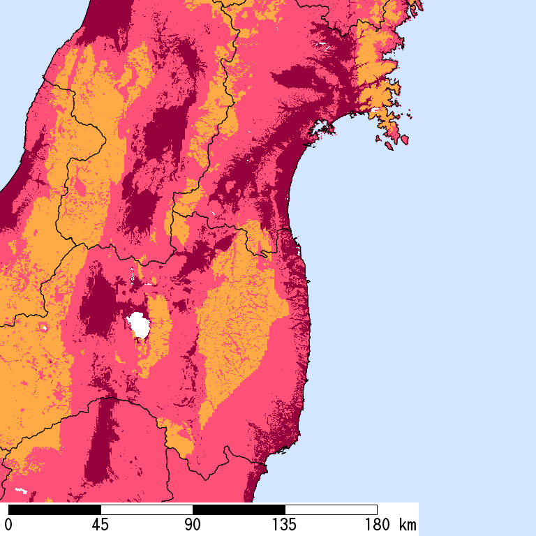 再現期間50000年相当の計測震度分布地図