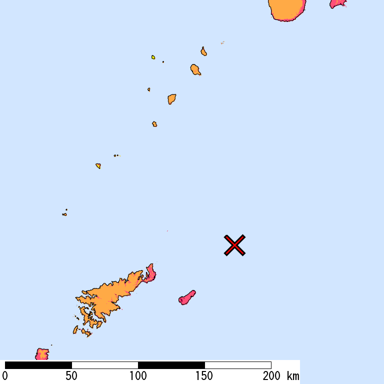50年間超過確率2%の計測震度分布地図