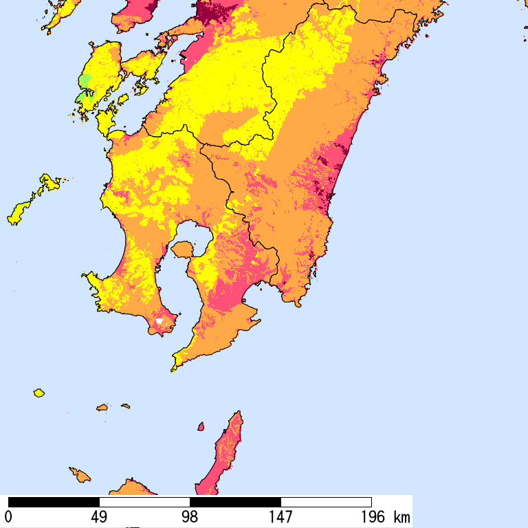 50年間超過確率2%の計測震度分布地図