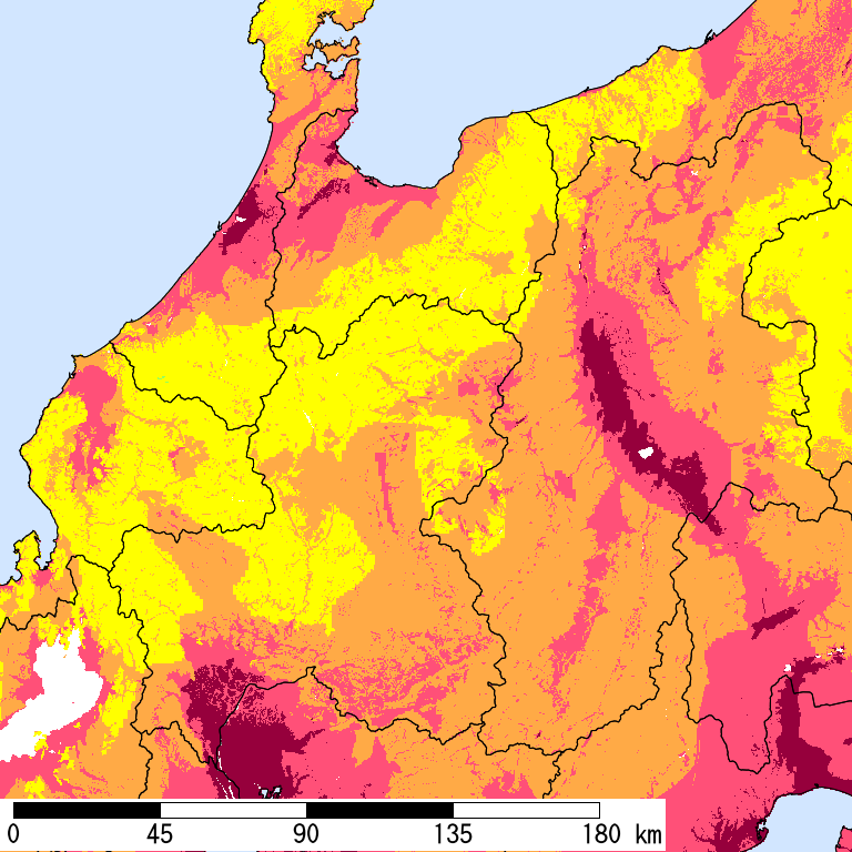 50年間超過確率2%の計測震度分布地図