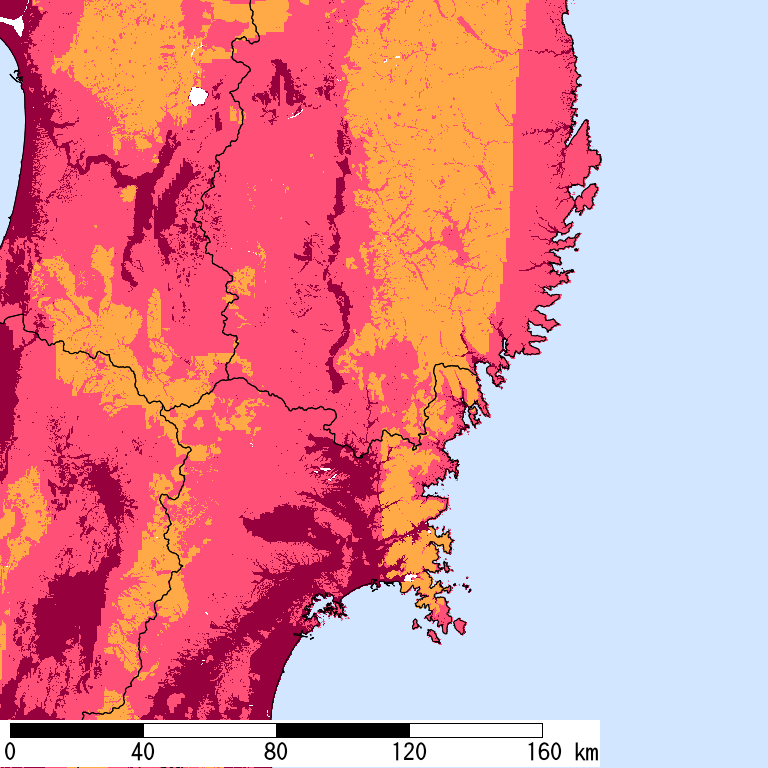再現期間50000年相当の計測震度分布地図