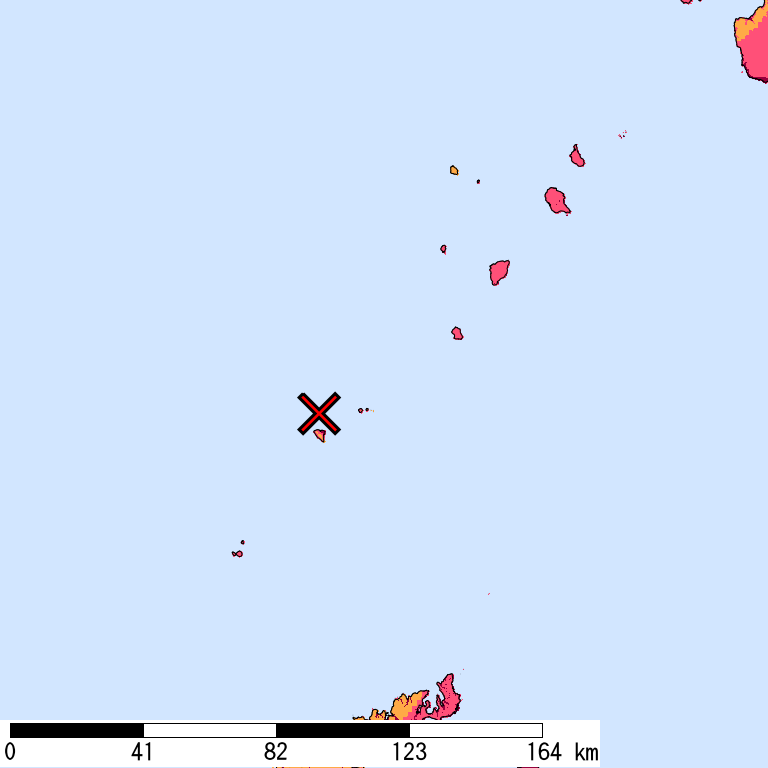 再現期間50000年相当の計測震度分布地図