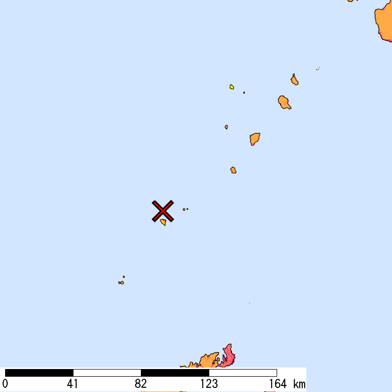 50年間超過確率2%の計測震度分布地図