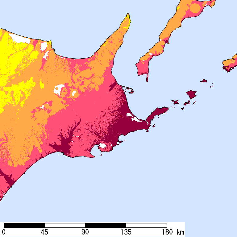 50年間超過確率2%の計測震度分布地図