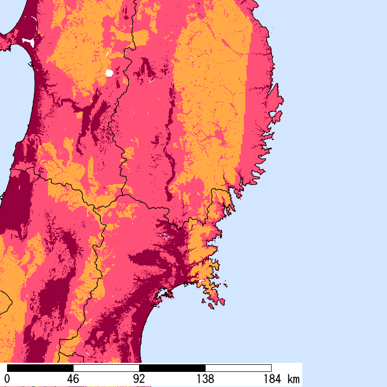 再現期間50000年相当の計測震度分布地図