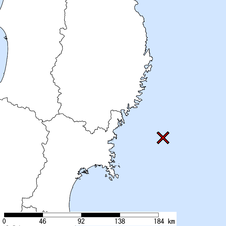 推定震度6弱以上の震度遭遇人口地図