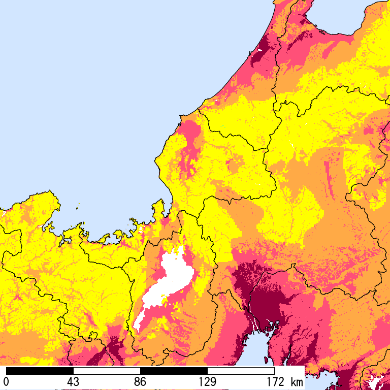 50年間超過確率2%の計測震度分布地図