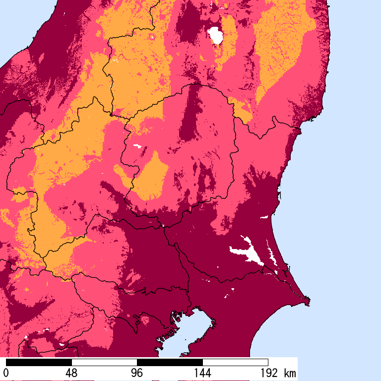 再現期間50000年相当の計測震度分布地図