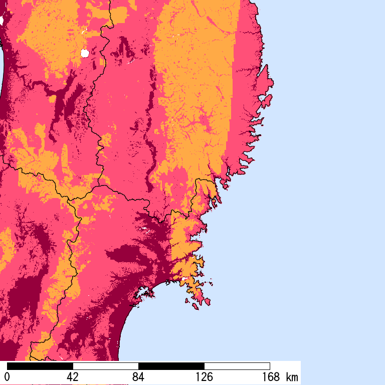 再現期間50000年相当の計測震度分布地図