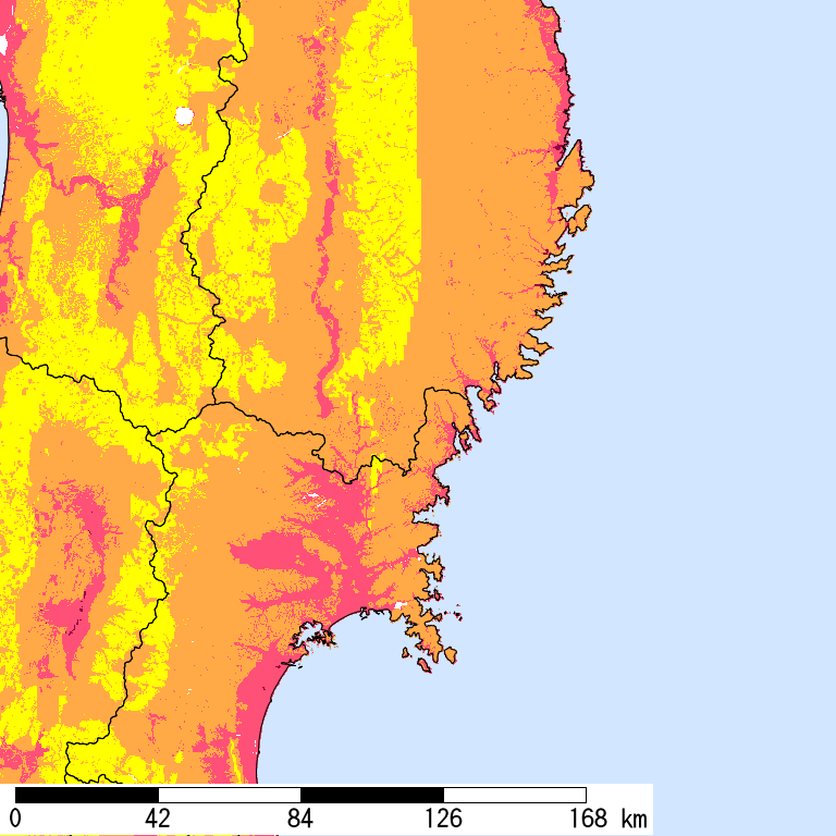 50年間超過確率2%の計測震度分布地図