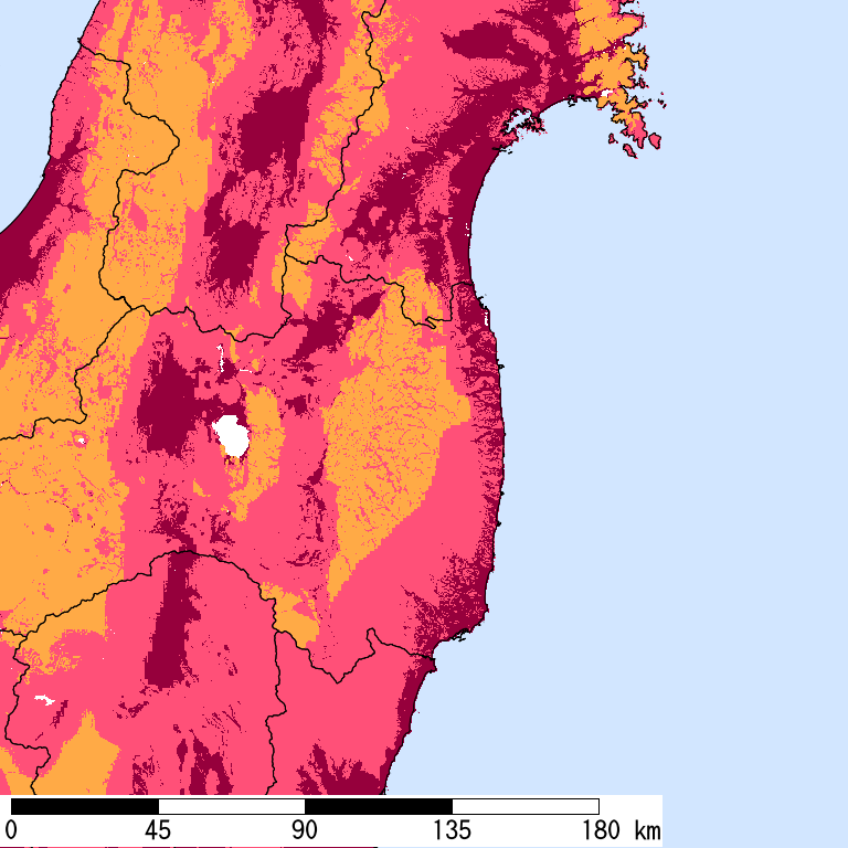 再現期間50000年相当の計測震度分布地図