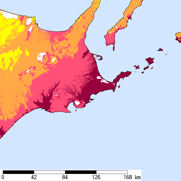 50年間超過確率2%の計測震度分布地図