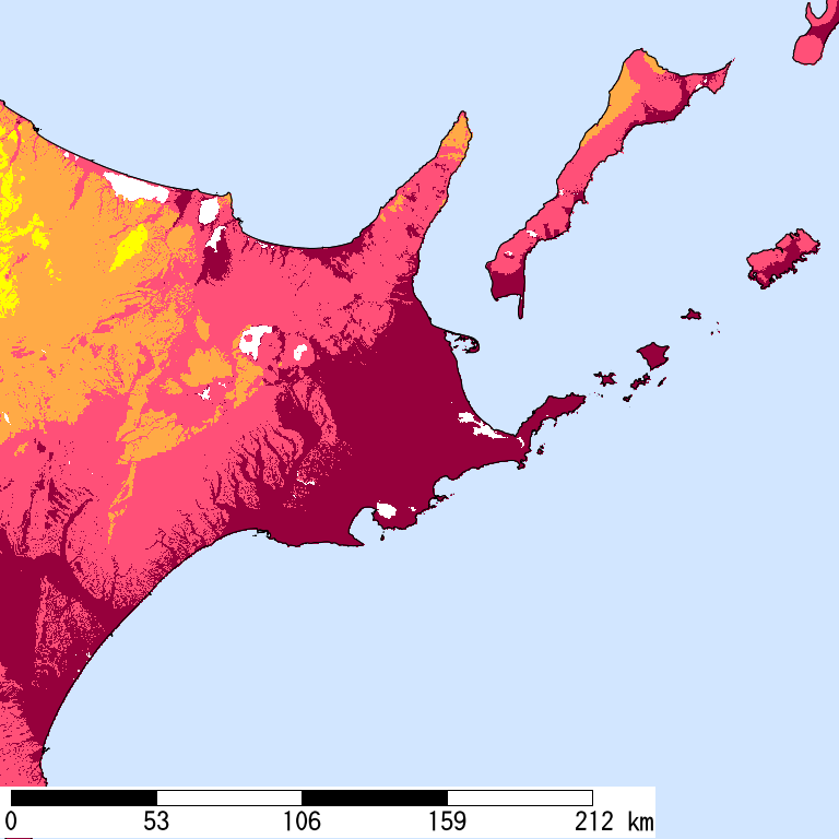 再現期間50000年相当の計測震度分布地図