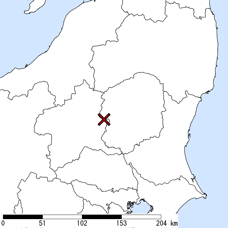 推定震度5弱以上の震度遭遇人口地図