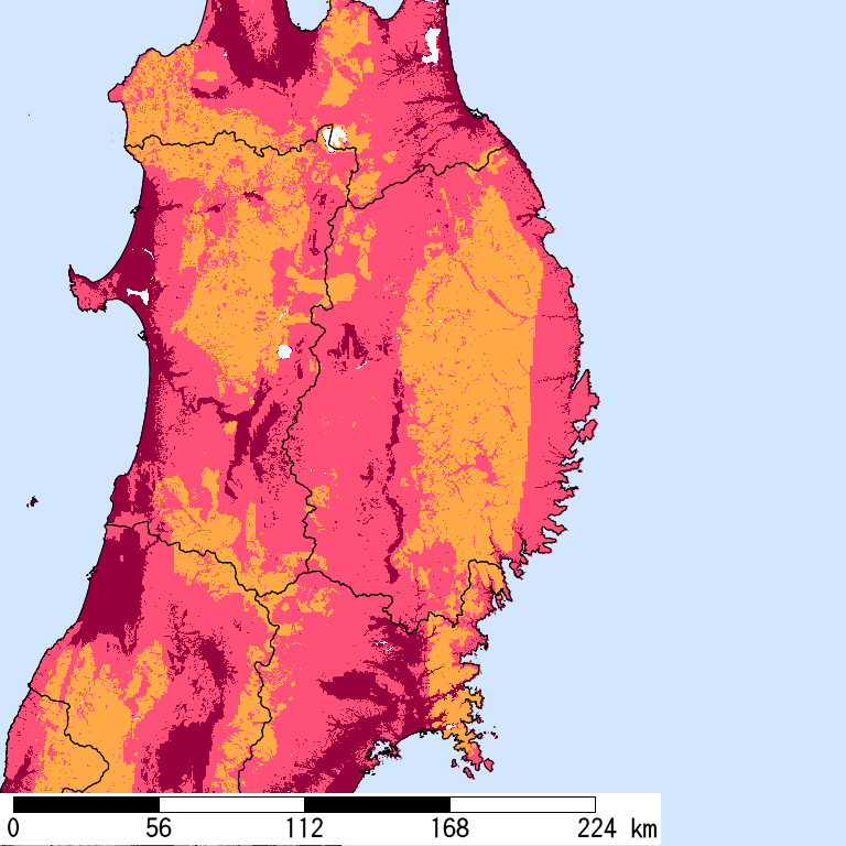 再現期間50000年相当の計測震度分布地図
