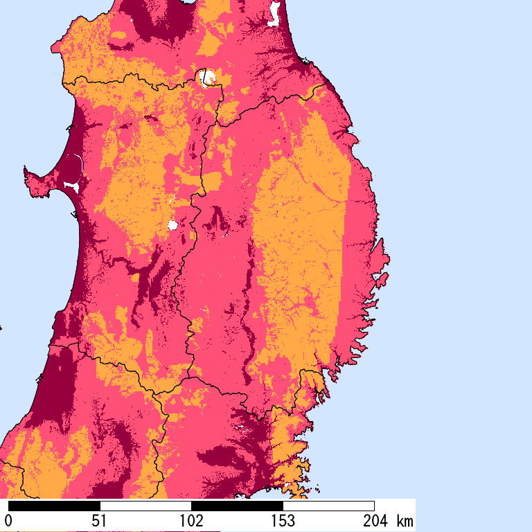 再現期間50000年相当の計測震度分布地図