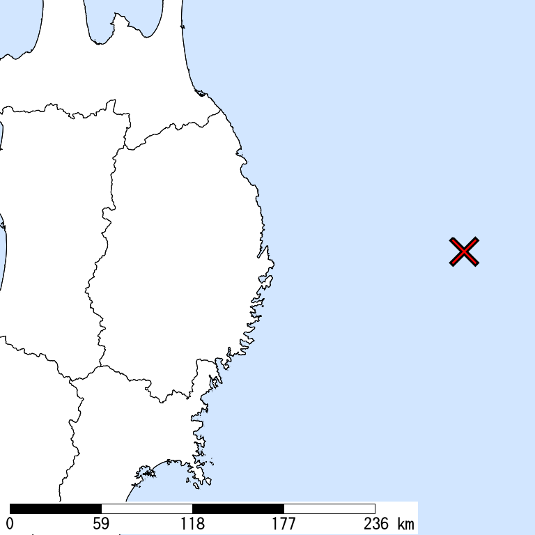 推定震度5強以上の震度遭遇人口地図